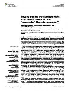 successful'' Bayesian reasoner? - Core