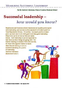 Successful leadership - Clariden Global