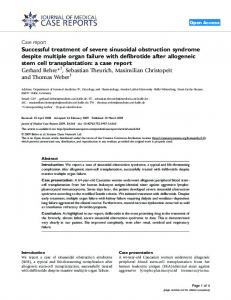 Successful treatment of severe sinusoidal obstruction syndrome ...