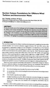 Suction Caisson Foundations for Offshore Wind