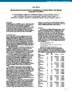 SUGI 26: Approximations to Distributions of Test Statistics in ... - SAS