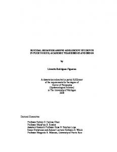 SUICIDAL BEHAVIOR AMONG ADOLESCENT ...