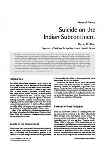 Suicide on the Indian Subcontinent - Hogrefe eContent