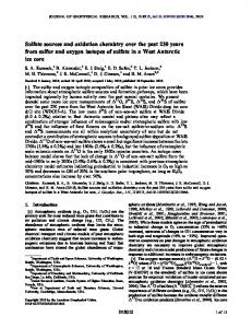 Sulfate sources and oxidation chemistry over ... - Wiley Online Library