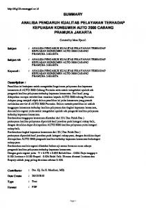 summary analisa pengaruh kualitas pelayanan terhadap kepuasan ...