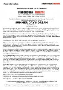 SUMMER DAY'S DREAM - Finborough Theatre