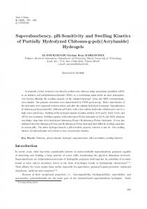 Superabsorbency, pH-Sensitivity and Swelling ... - Tubitak Journals