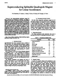 Superconducting Splittable Quadrupole Magnet for Linear ... - Fermilab