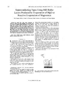 Superconducting tapes using ISD buffer layers produced by ...