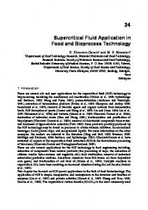 Supercritical Fluid Application in Food and Bioprocess Technology