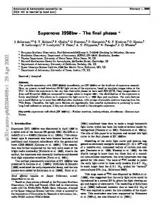 Supernova 1998bw-The final phases