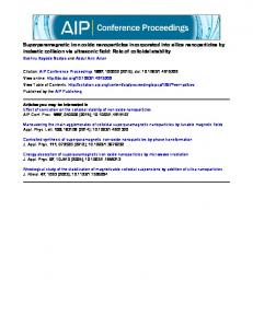 Superparamagnetic iron oxide nanoparticles ...