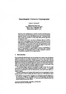 Supersingular Curves in Cryptography