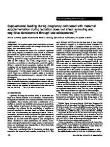 Supplemental feeding during pregnancy compared with maternal ...