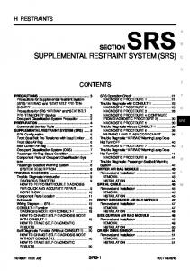 SUPPLEMENTAL RESTRAINT SYSTEM (SRS)