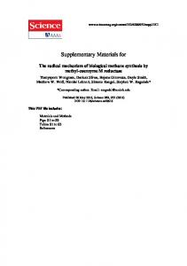 Supplementary Materials for - Science