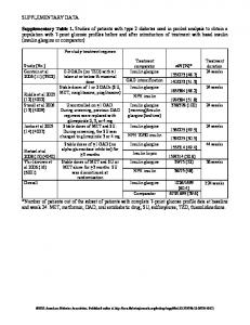 Supplementary Table 1 - Diabetes Care - American Diabetes