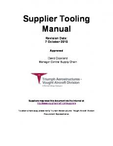 Supplier Tooling Manual