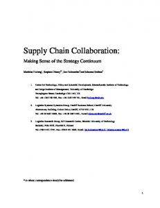 Supply Chain Collaboration - CiteSeerX