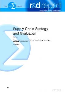 Supply Chain Strategy and Evaluation