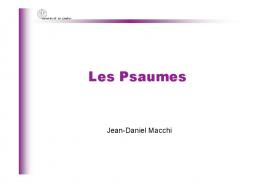 Support de cours : les Psaumes