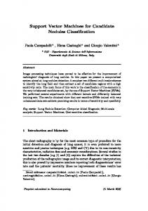 Support Vector Machines for Candidate Nodules ... - CiteSeerX