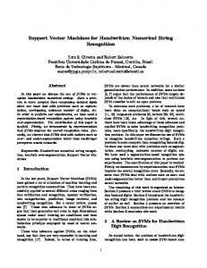 Support Vector Machines for Handwritten Numerical ... - CiteSeerX