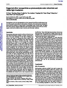 Supported silver nanoparticles as photocatalysts