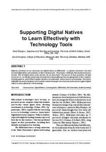 Supporting Digital Natives to Learn Effectively with Technology Tools