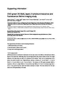 Supporting Information CVD grown 2D MoS2 layers