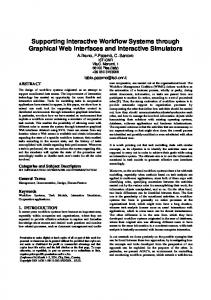 Supporting Interactive Workflow Systems through Graphical Web ... - Cnr