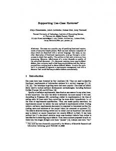 Supporting Use-Case Reviews - CiteSeerX