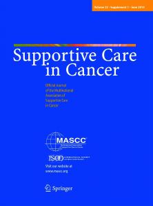 Supportive Care in Cancer