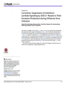 Suppression of Interferon Lambda Signaling by SOCS-1 ... - PLOS