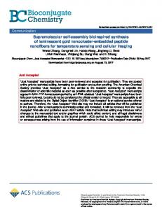 Supramolecular self-assembly bioinspired synthesis ...