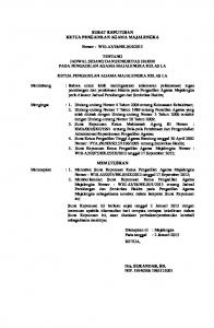 SURAT KEPUTUSAN KETUA PENGADILAN AGAMA ...