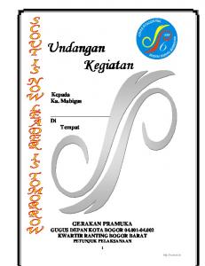 Surat Undangan Pramuka - Contoh