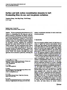 Surface and bulk exciton recombination dynamics in GaN ... - CiteSeerX