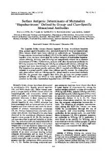 Surface Antigenic Determinants of Mammalian ... - Journal of Virology