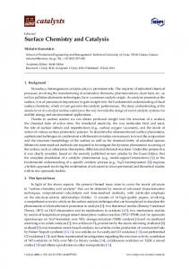 Surface Chemistry and Catalysis - MDPI