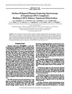 Surface-Enhanced Raman Scattering Spectroscopy of ... - CiteSeerX