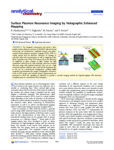 Surface Plasmon Resonance Imaging by Holographic Enhanced ...