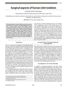 Surgical aspects of human islet isolation