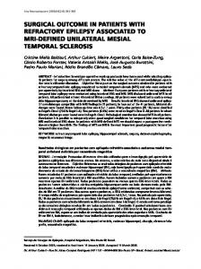 surgical outcome in patients with refractory epilepsy ... - SciELO