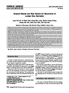 Surgical Results and Risk Factors for Recurrence of Lumbar Disc ...