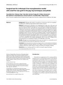 Surgical text for orthotopic liver transplantation ... - Semantic Scholar