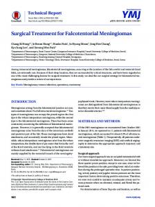 Surgical Treatment for Falcotentorial Meningiomas