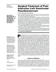 Surgical Treatment of Post- Infarction Left Ventricular