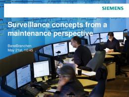 Surveillance concepts from a maintenance perspective