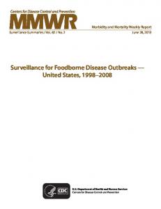 Surveillance for Foodborne Disease Outbreaks - Centers for Disease ...